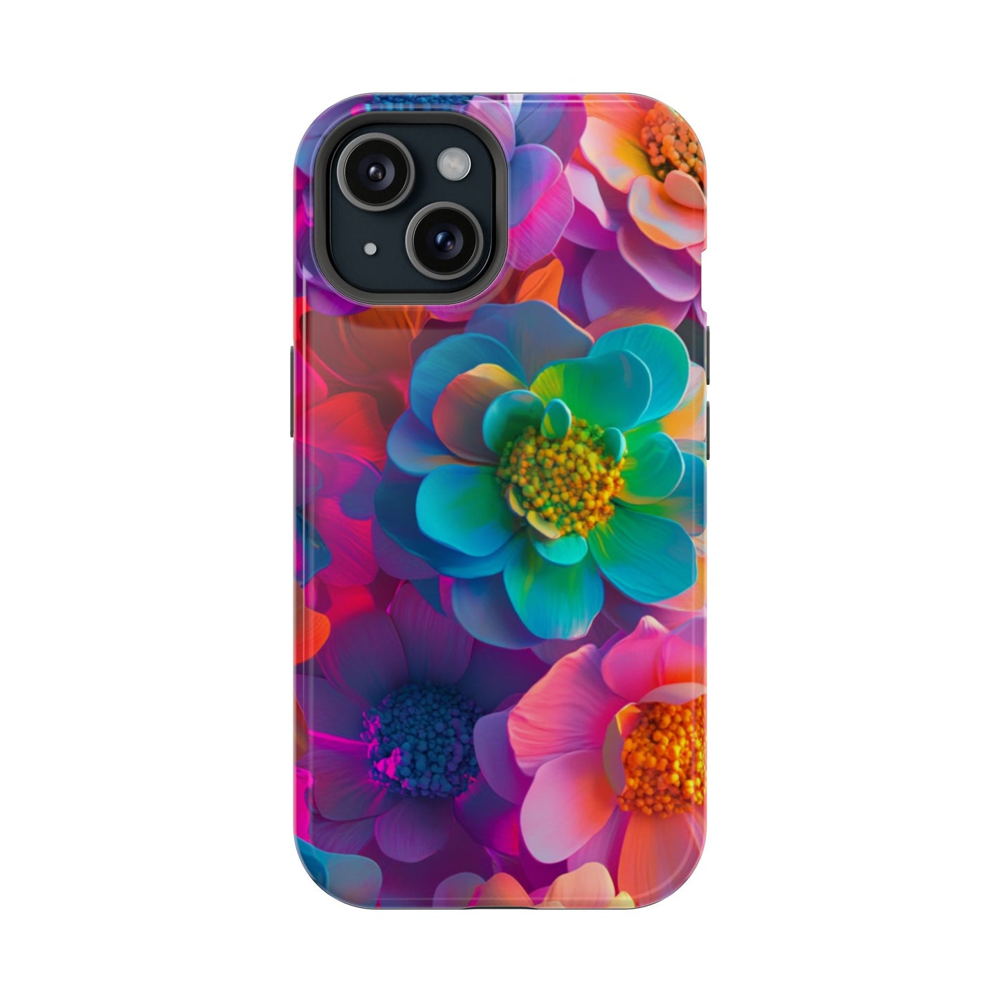 🌺 Vibrant Bloom Phone Case with 3D Neon Florals 🌺