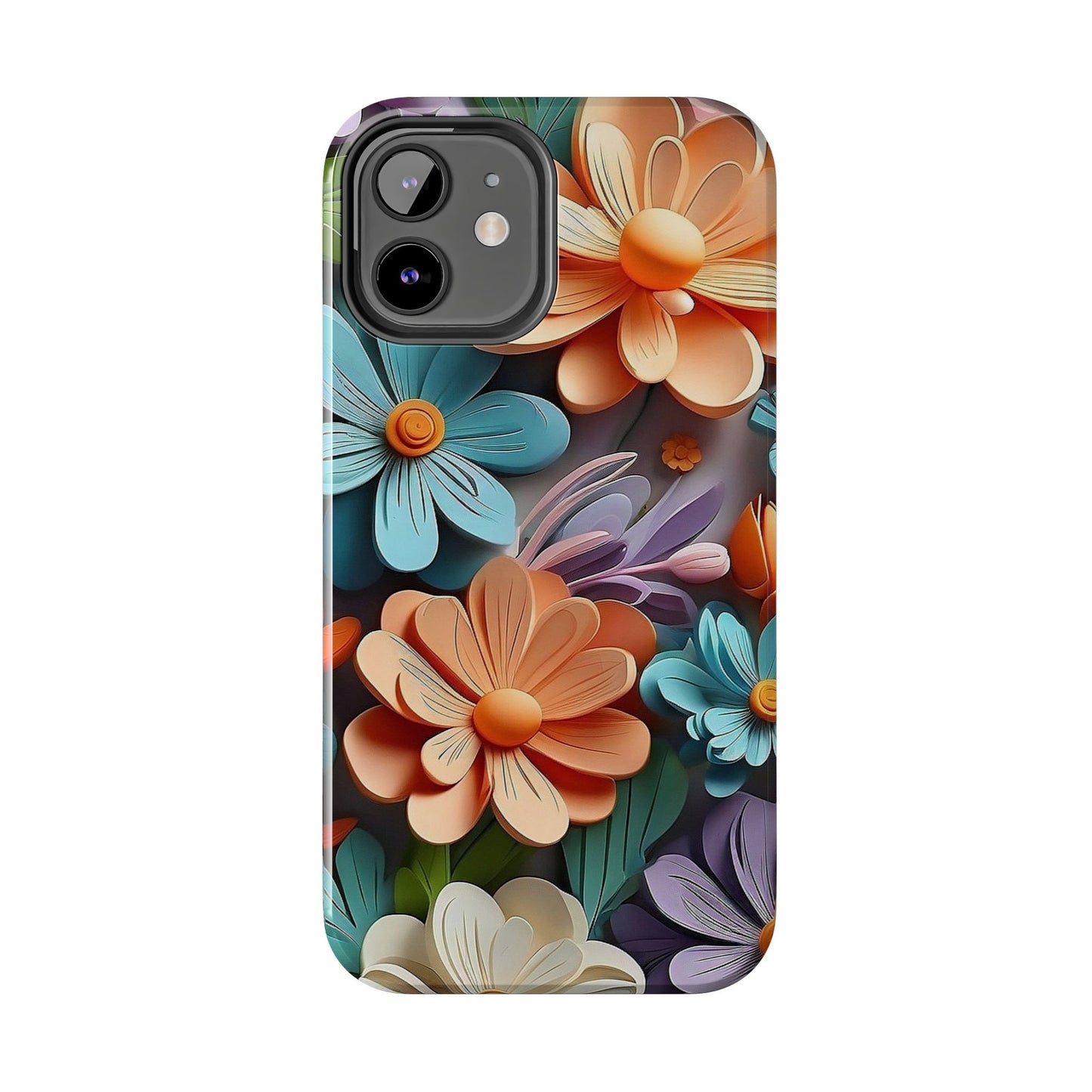 3D Floral iPhone Case 🌸 | Vibrant Layered Design, Shockproof Protection for iPhone 16 to 12 Pro Max