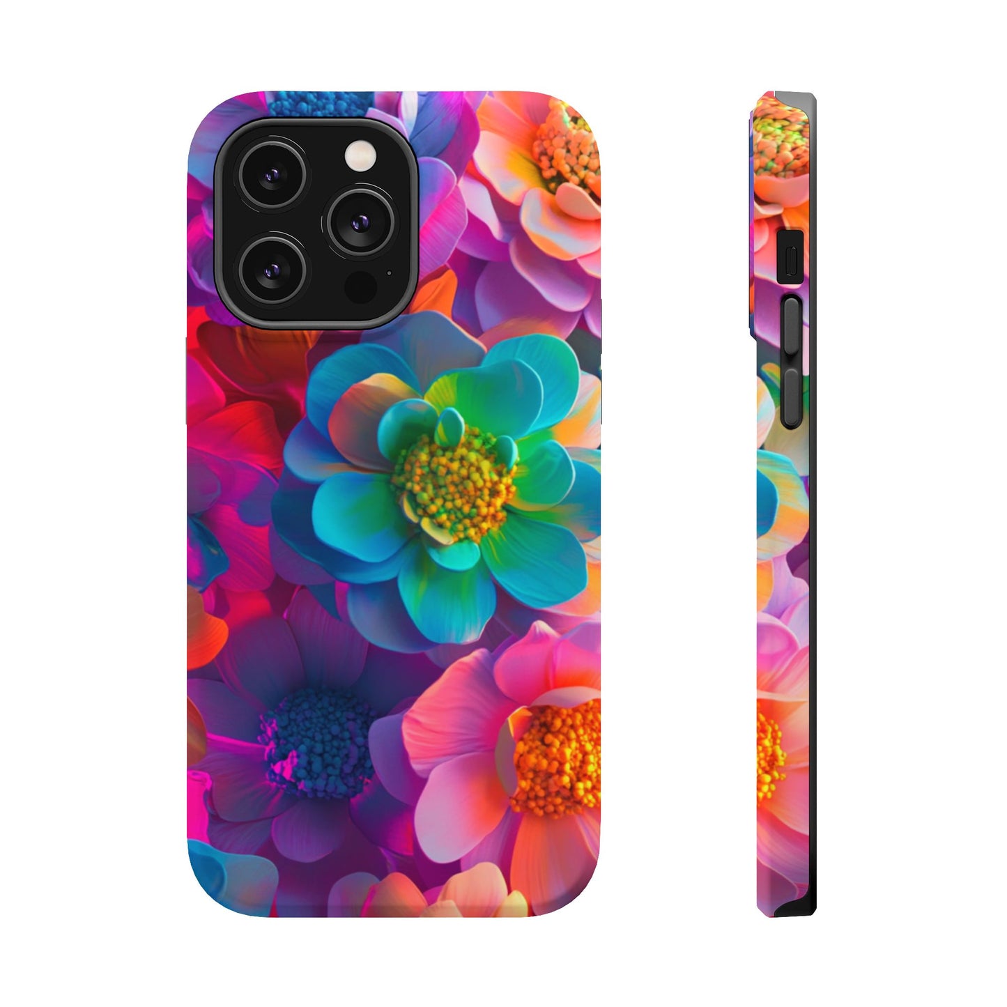 🌺 Vibrant Bloom Phone Case with 3D Neon Florals 🌺