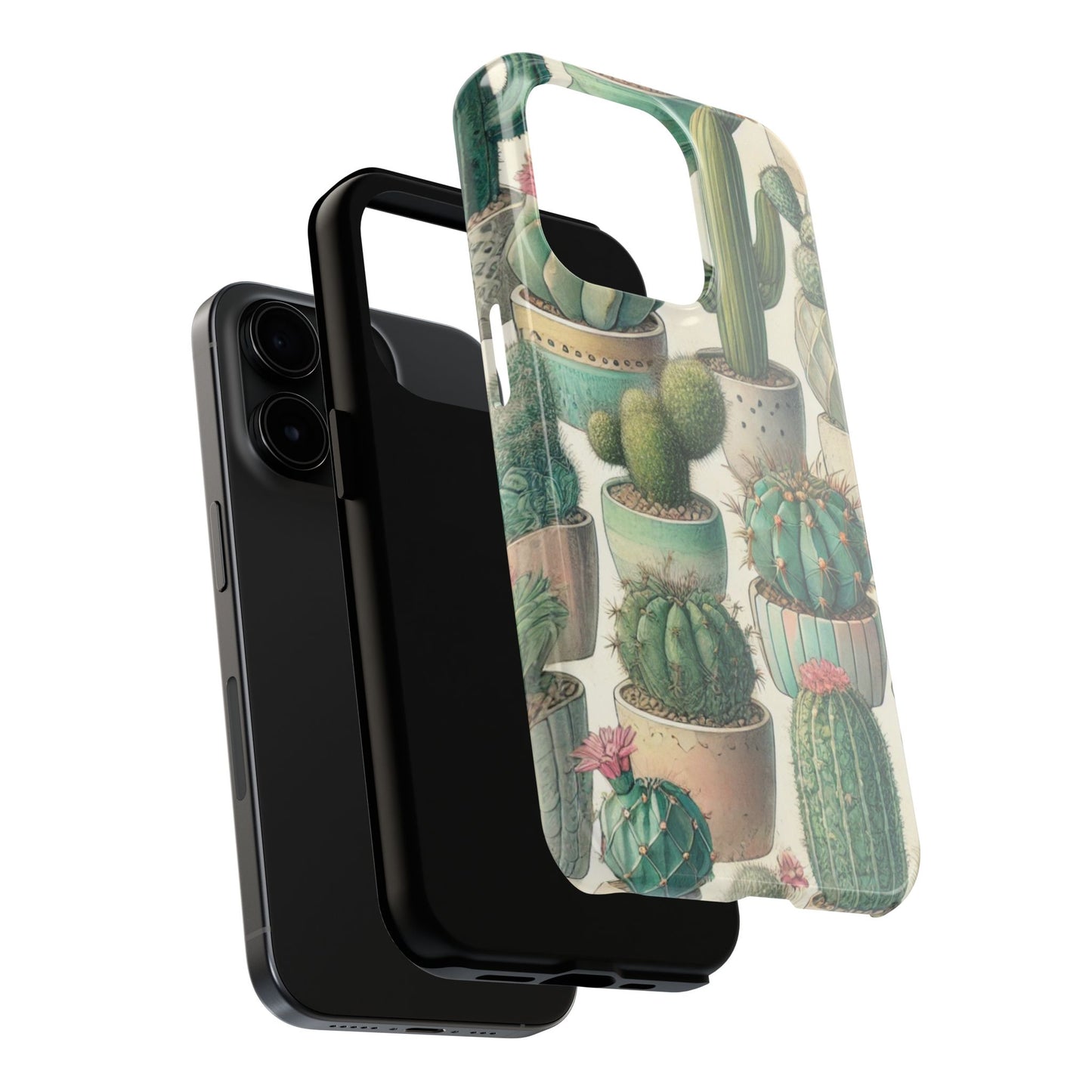 Cactus iPhone Case 🌵 Stylish Glossy Finish, Shockproof Protection for iPhone 16 to 12 Pro Max 📱