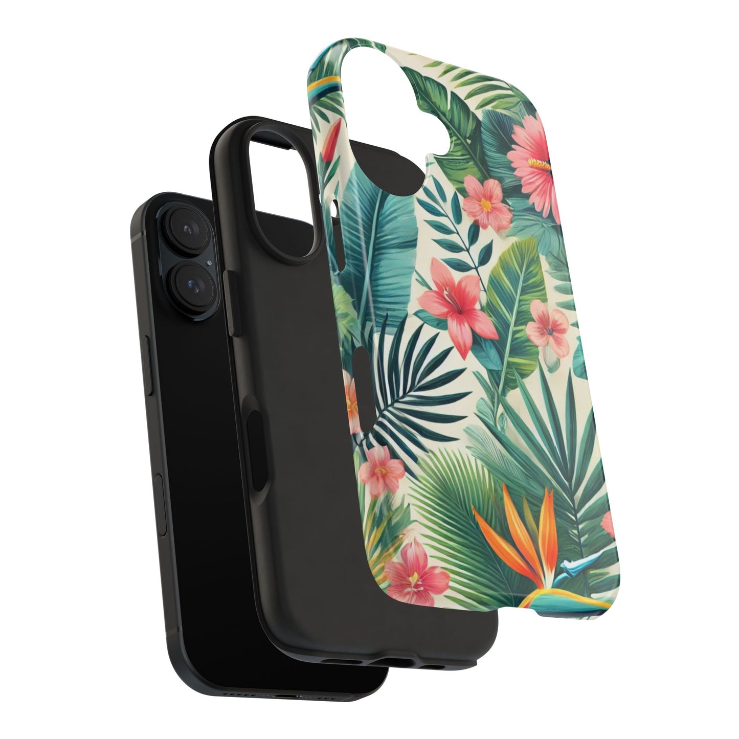 Tropical Paradise iPhone Case 🌺 | Vibrant Jungle Design, Shockproof Protection for iPhone 16 to 12 Pro Max