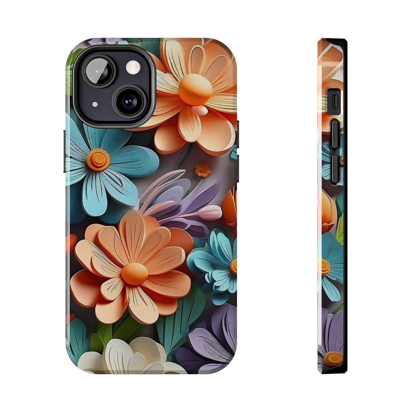 3D Floral iPhone Case 🌸 | Vibrant Layered Design, Shockproof Protection for iPhone 16 to 12 Pro Max