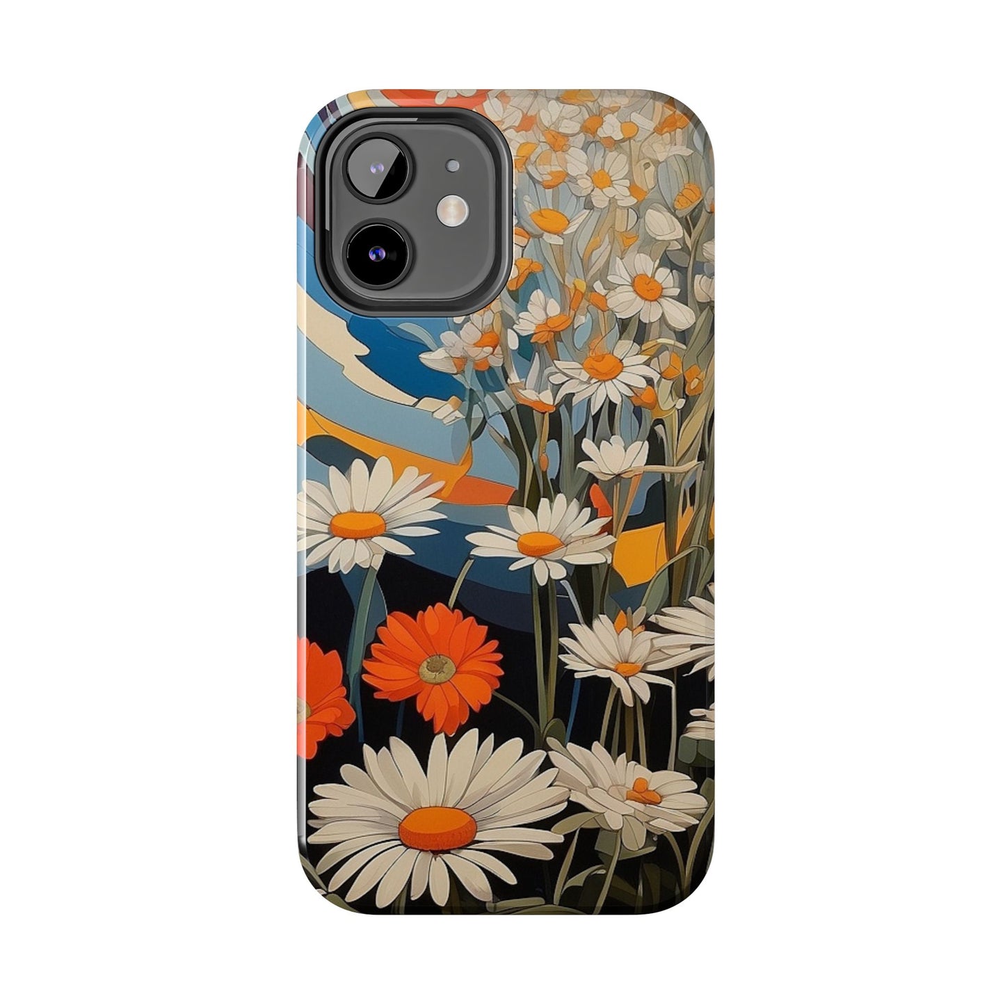 Floral Daisy iPhone Case 🌼 | Retro Botanical Design, Shockproof Protection for iPhone 16 to 12 Pro Max 📱