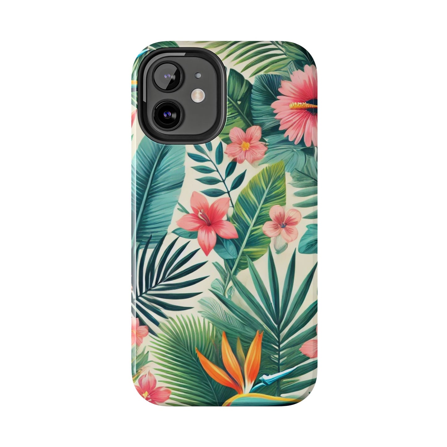 Tropical Paradise iPhone Case 🌺 | Vibrant Jungle Design, Shockproof Protection for iPhone 16 to 12 Pro Max