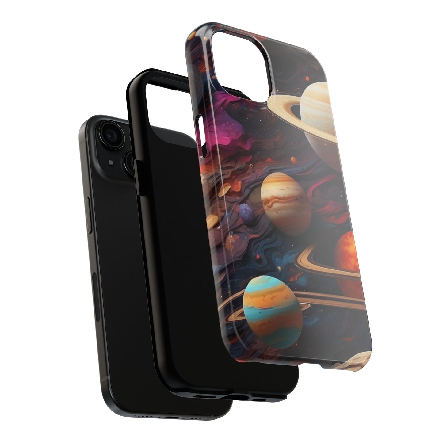 Galaxy Planet iPhone Case 🌌 | Cosmic Design, Shockproof Protection for iPhone 16 to 12 Pro Max