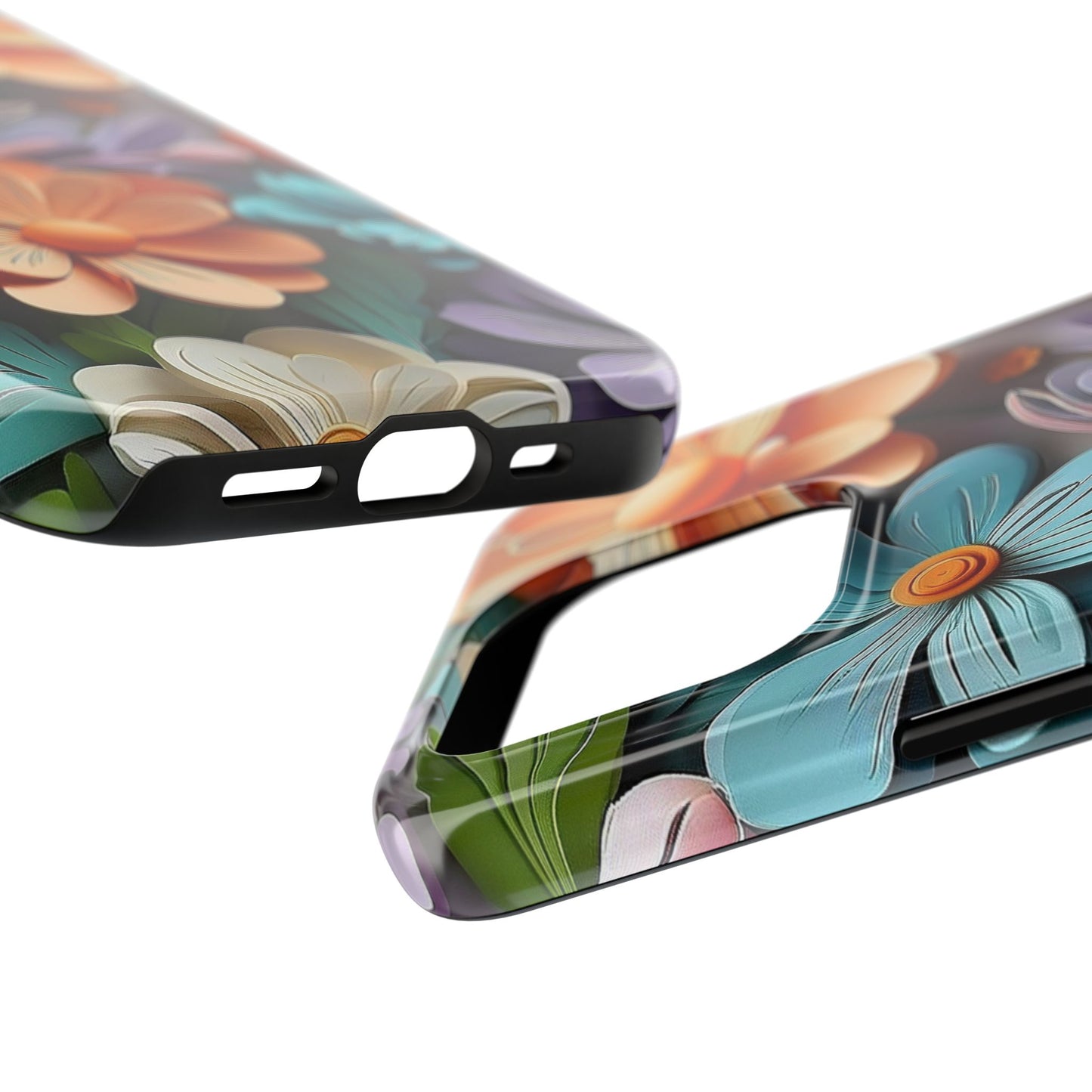 3D Floral iPhone Case 🌸 | Vibrant Layered Design, Shockproof Protection for iPhone 16 to 12 Pro Max