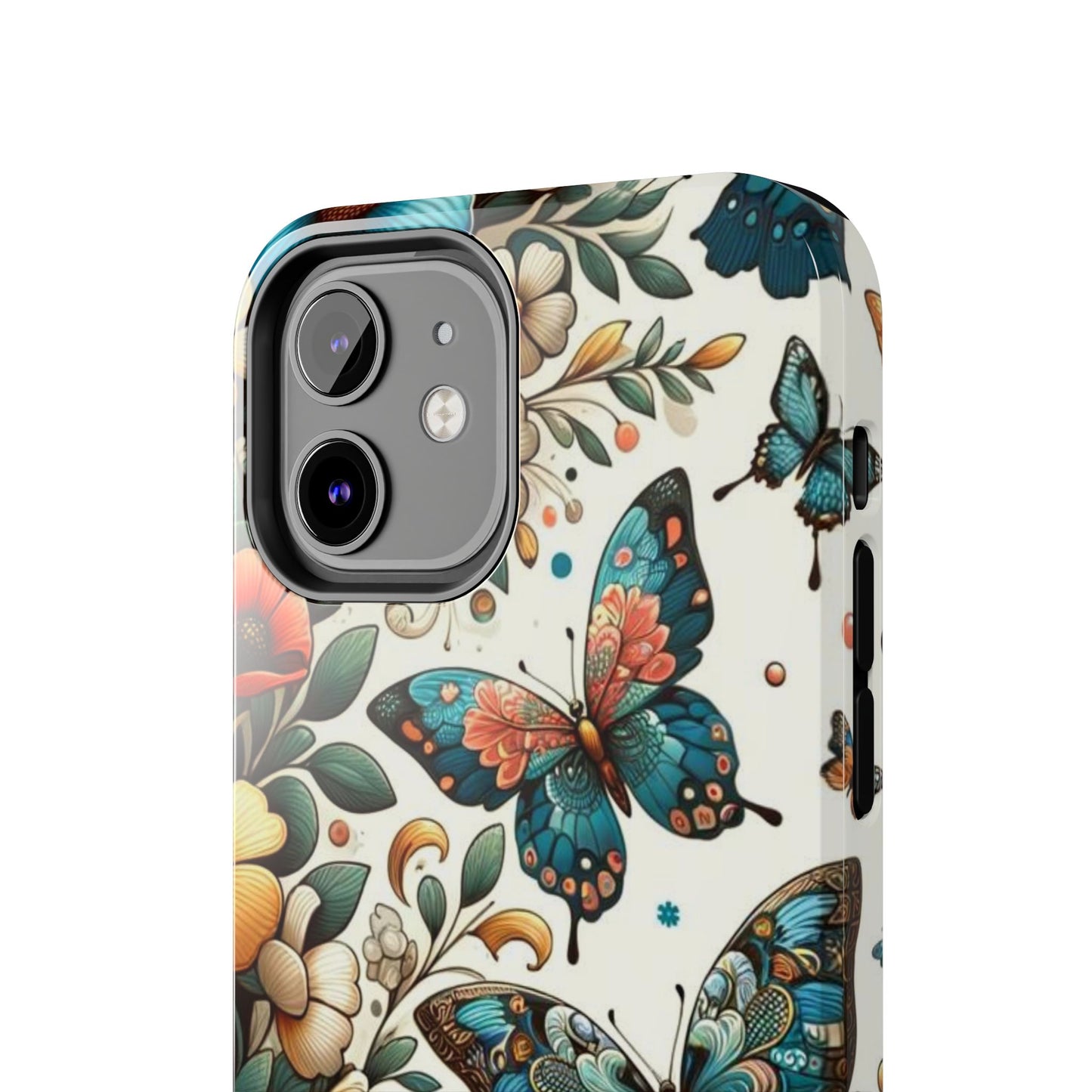 Butterfly & Floral iPhone Case 🦋 | Elegant Nature Design, Shockproof Protection for iPhone 16 to 12 Pro Max 📱