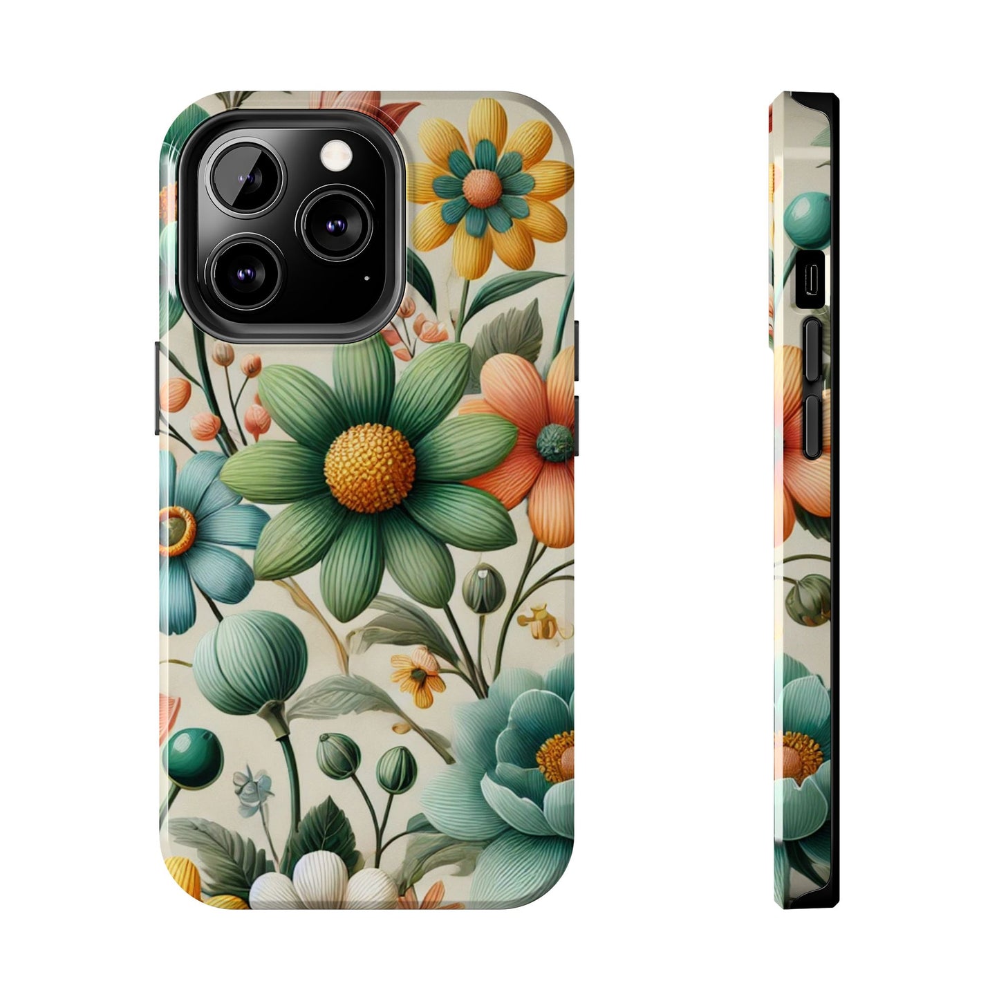 Floral iPhone Case 🌸 | Elegant Glossy Finish, Shockproof Protection for iPhone 16 to 12 Pro Max 📱