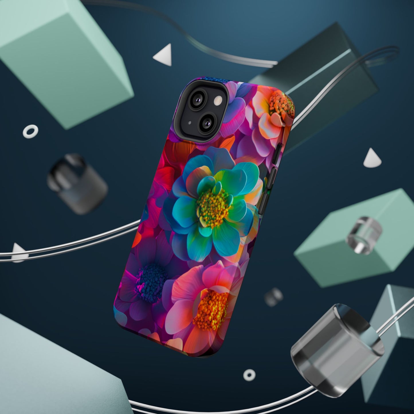 🌺 Vibrant Bloom Phone Case with 3D Neon Florals 🌺