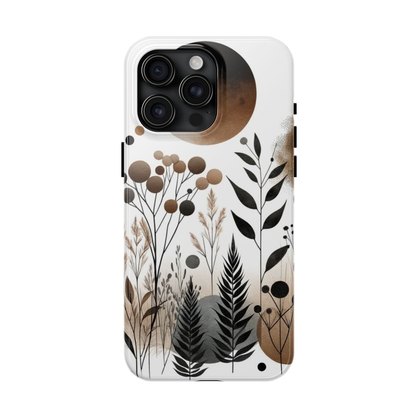 Nature-Inspired iPhone Case 🌿 | Minimalist Watercolor Design, Shockproof Protection for iPhone 16 to 12 Pro Max 📱