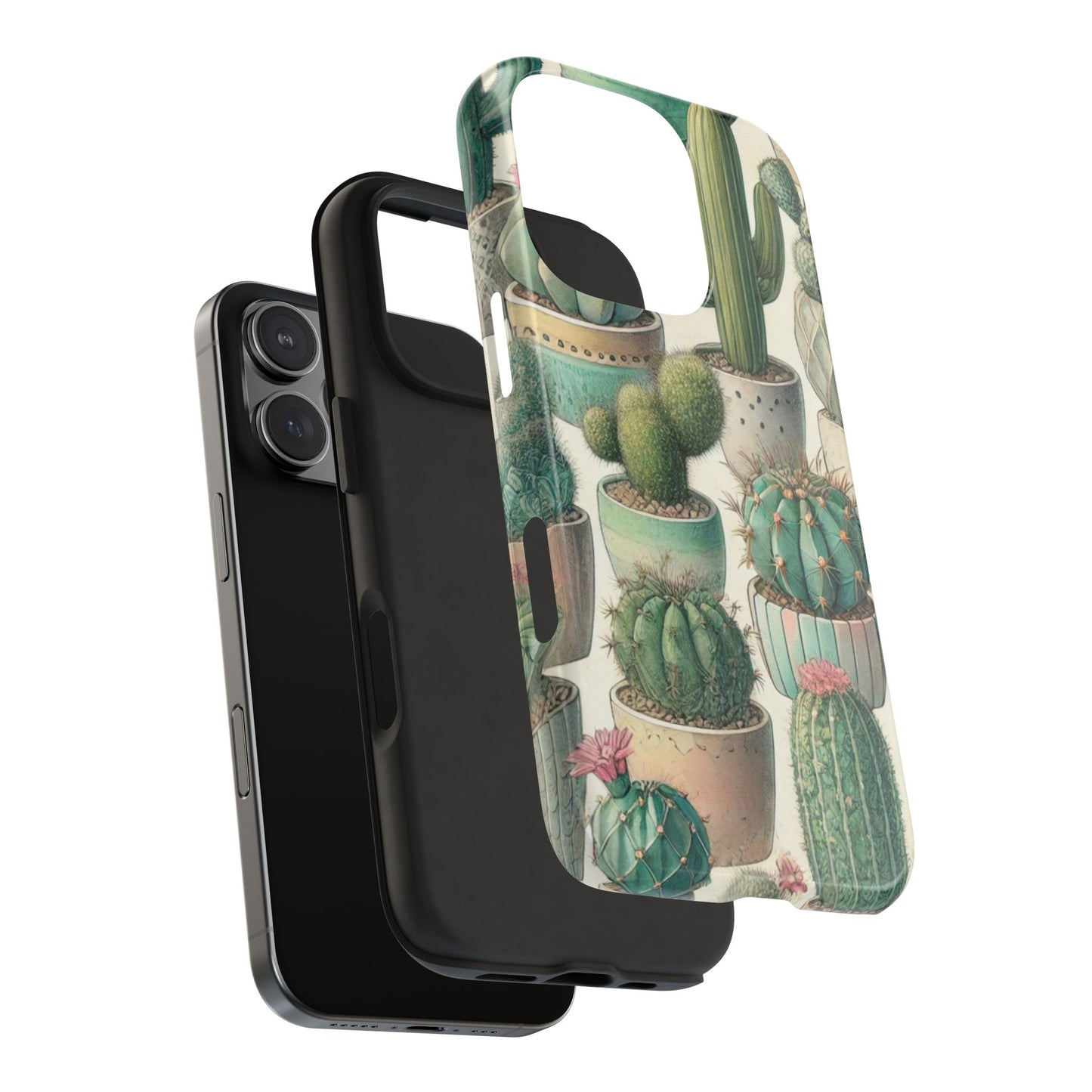 Cactus iPhone Case 🌵 Stylish Glossy Finish, Shockproof Protection for iPhone 16 to 12 Pro Max 📱