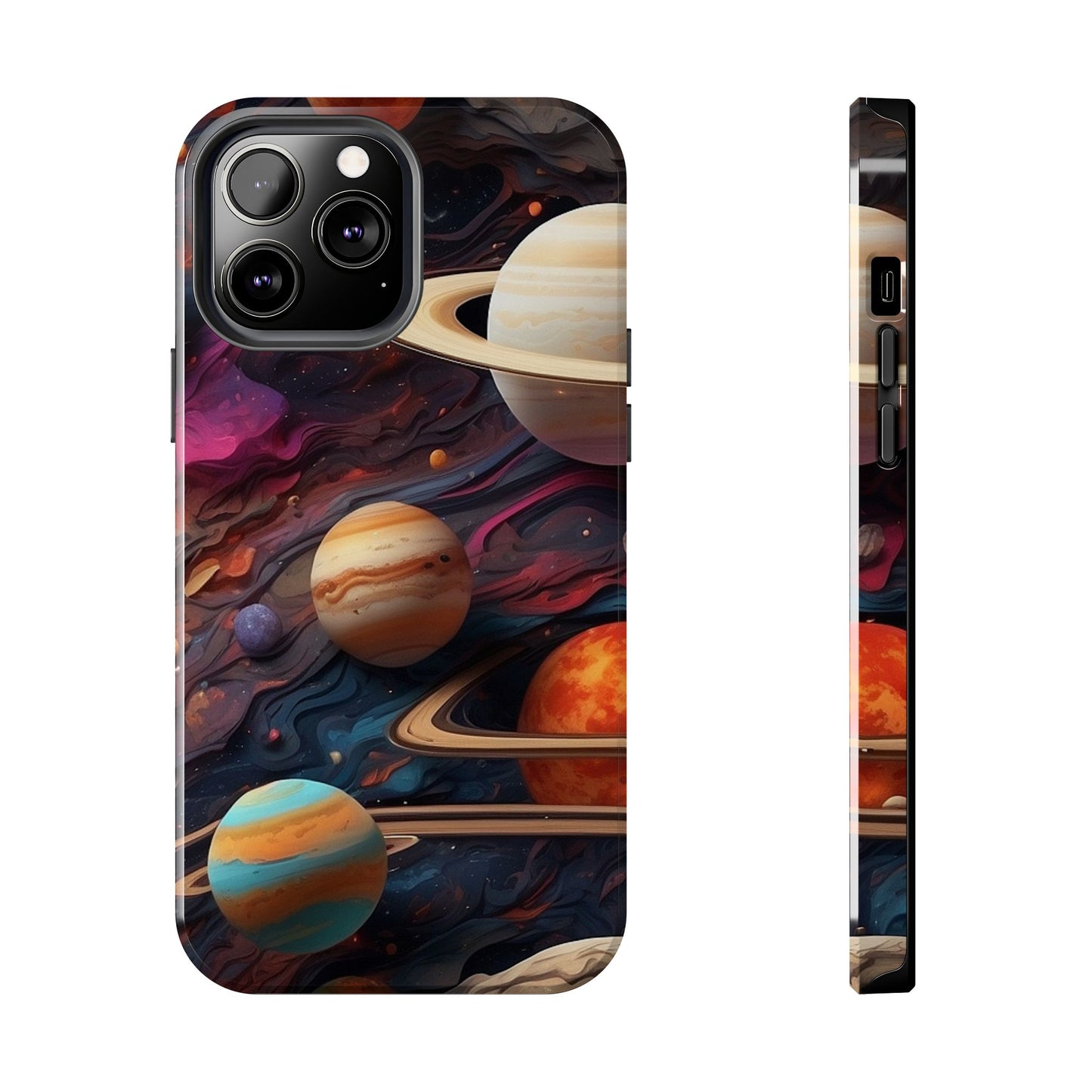 Galaxy Planet iPhone Case 🌌 | Cosmic Design, Shockproof Protection for iPhone 16 to 12 Pro Max