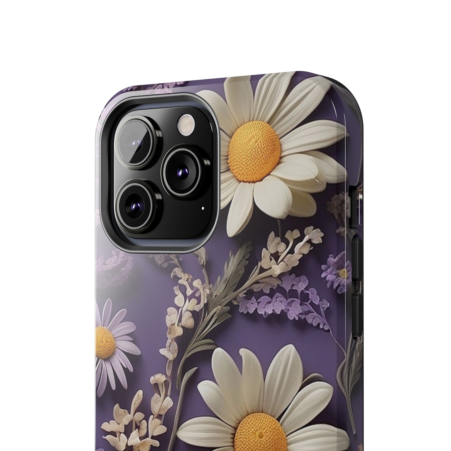 Lavender Daisy iPhone Case 🌼 | Elegant Floral Design, Shockproof Protection for iPhone 16 to 12 Pro Max 📱