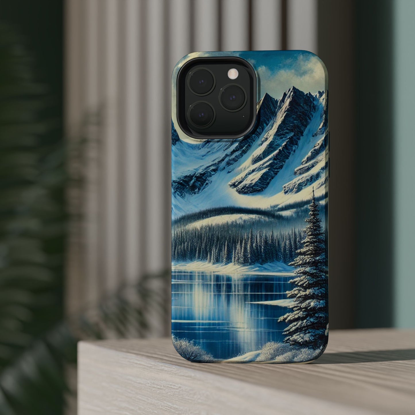 📱 Snowy Mountain Landscape Phone Case – MagSafe® Compatible 🌨️❄️