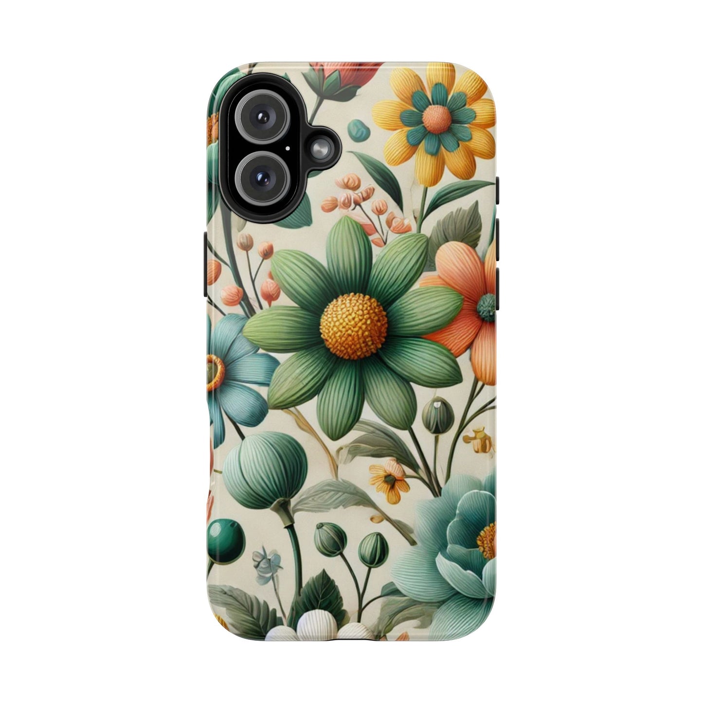 Floral iPhone Case 🌸 | Elegant Glossy Finish, Shockproof Protection for iPhone 16 to 12 Pro Max 📱