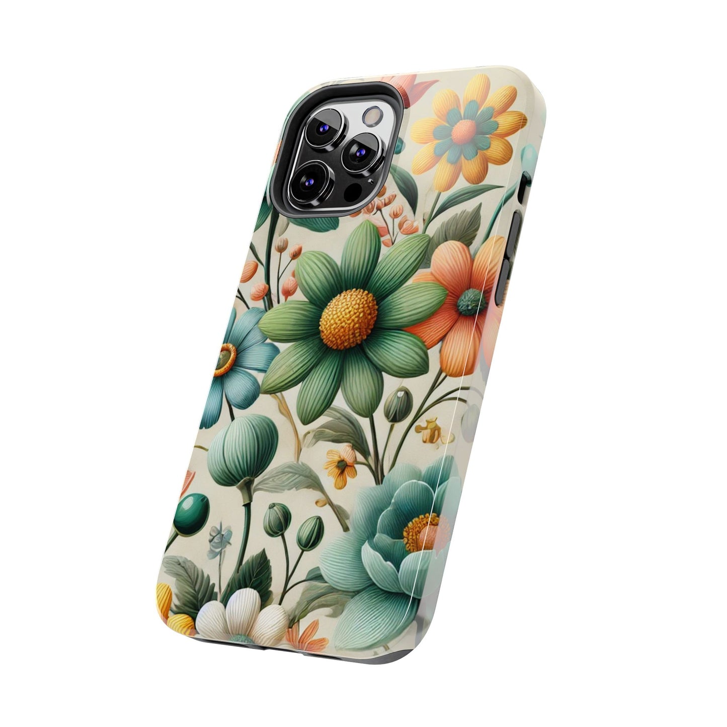 Floral iPhone Case 🌸 | Elegant Glossy Finish, Shockproof Protection for iPhone 16 to 12 Pro Max 📱