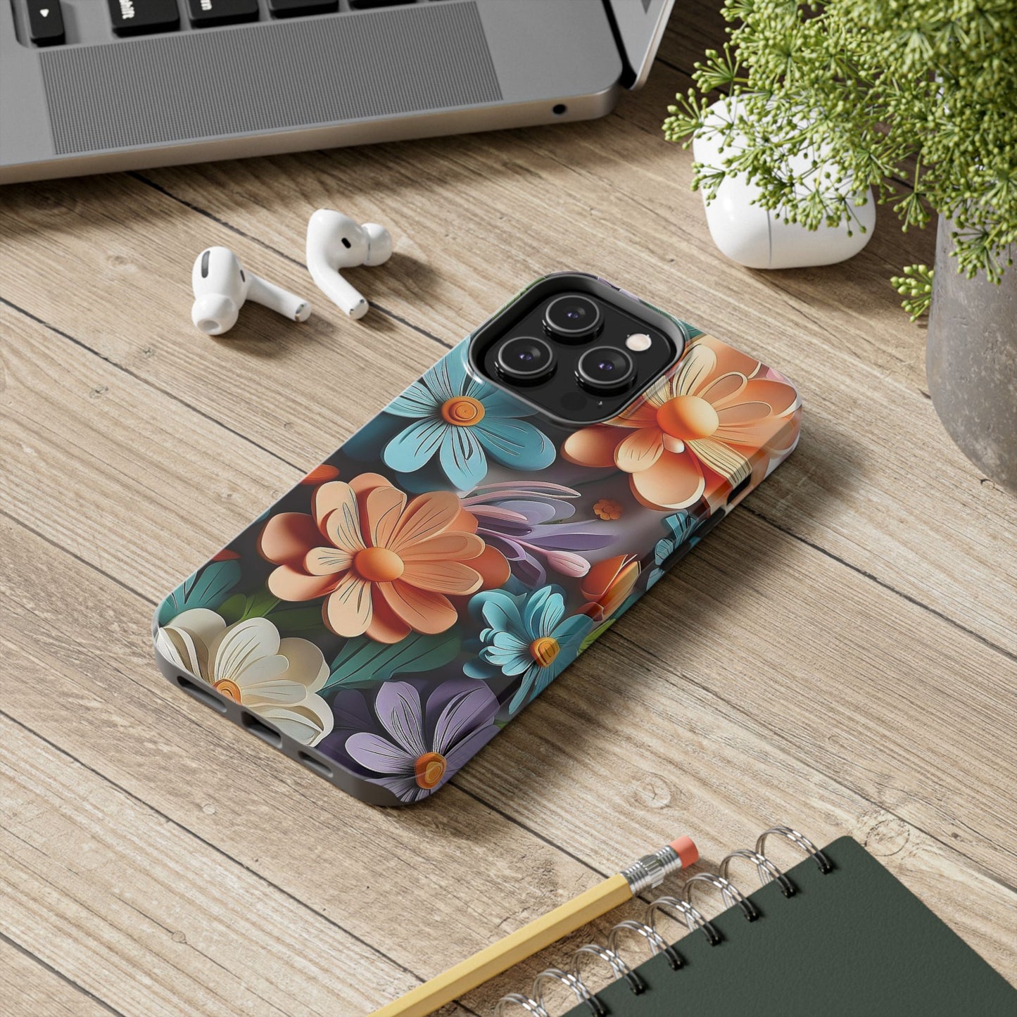 3D Floral iPhone Case 🌸 | Vibrant Layered Design, Shockproof Protection for iPhone 16 to 12 Pro Max