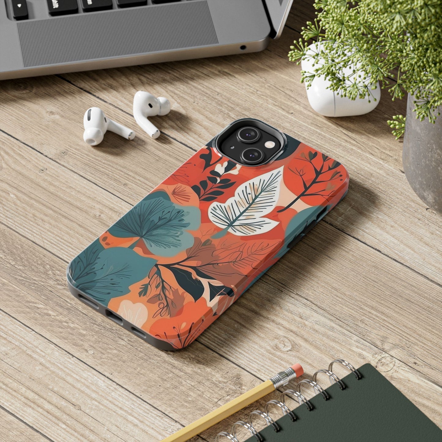 Autumn Leaf iPhone Case 🍁 | Warm Botanical Design, Shockproof Protection for iPhone 16 to 12 Pro Max 📱