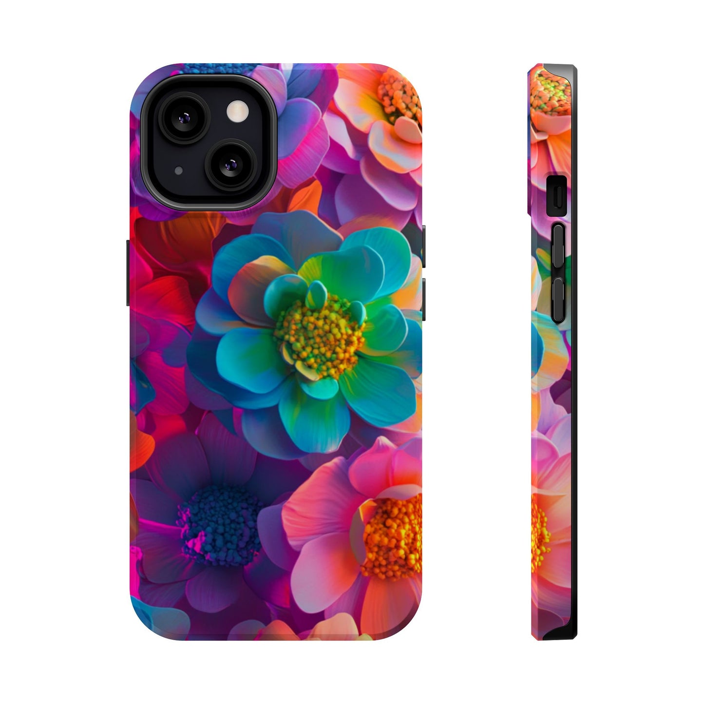 🌺 Vibrant Bloom Phone Case with 3D Neon Florals 🌺