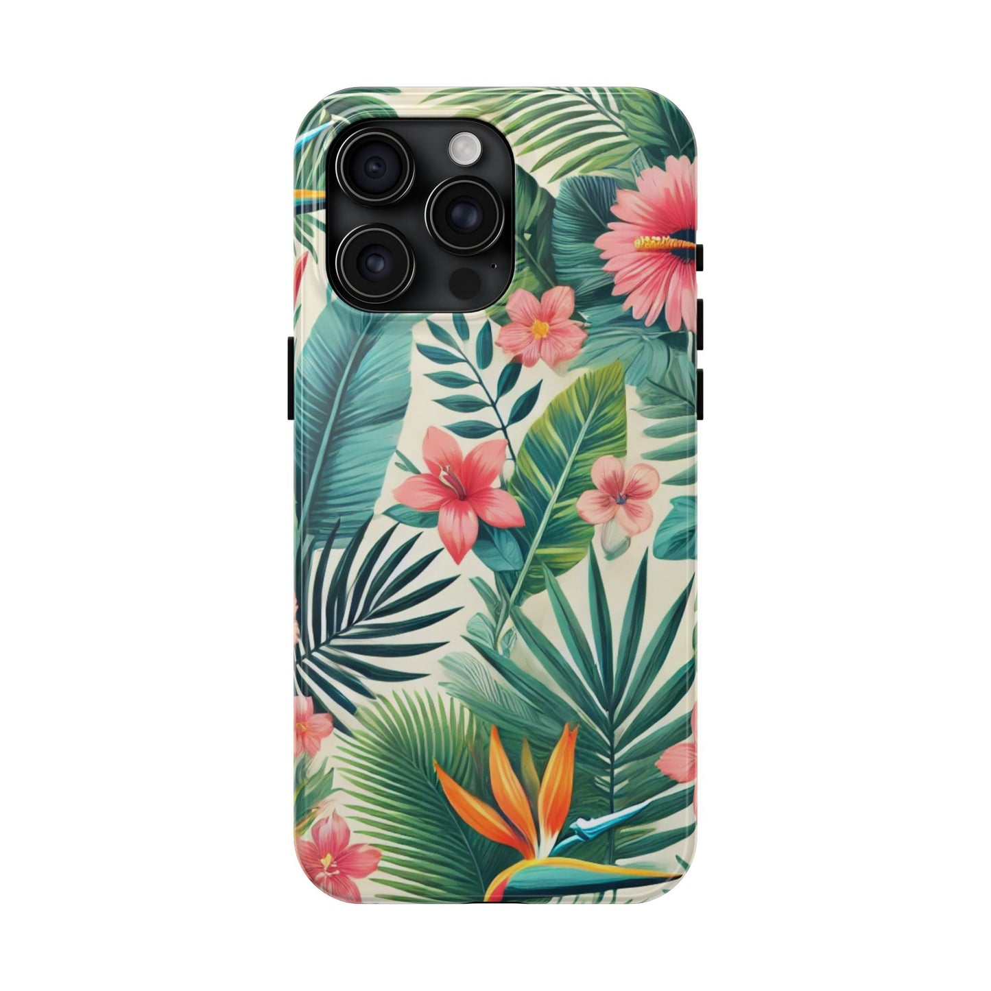 Tropical Paradise iPhone Case 🌺 | Vibrant Jungle Design, Shockproof Protection for iPhone 16 to 12 Pro Max