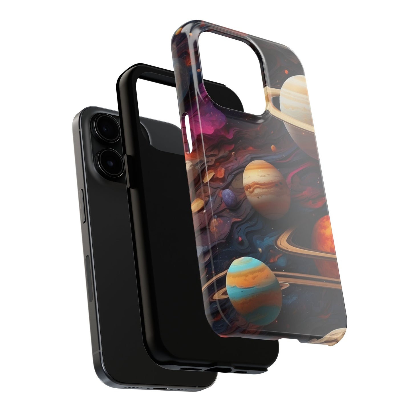 Galaxy Planet iPhone Case 🌌 | Cosmic Design, Shockproof Protection for iPhone 16 to 12 Pro Max