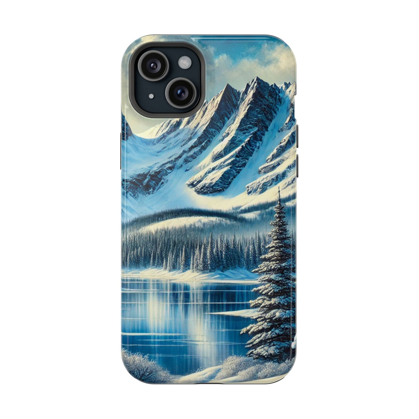 📱 Snowy Mountain Landscape Phone Case – MagSafe® Compatible 🌨️❄️