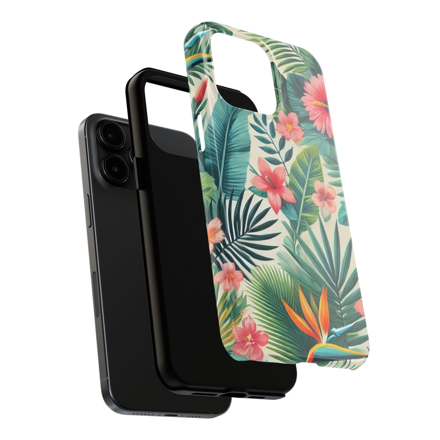 Tropical Paradise iPhone Case 🌺 | Vibrant Jungle Design, Shockproof Protection for iPhone 16 to 12 Pro Max