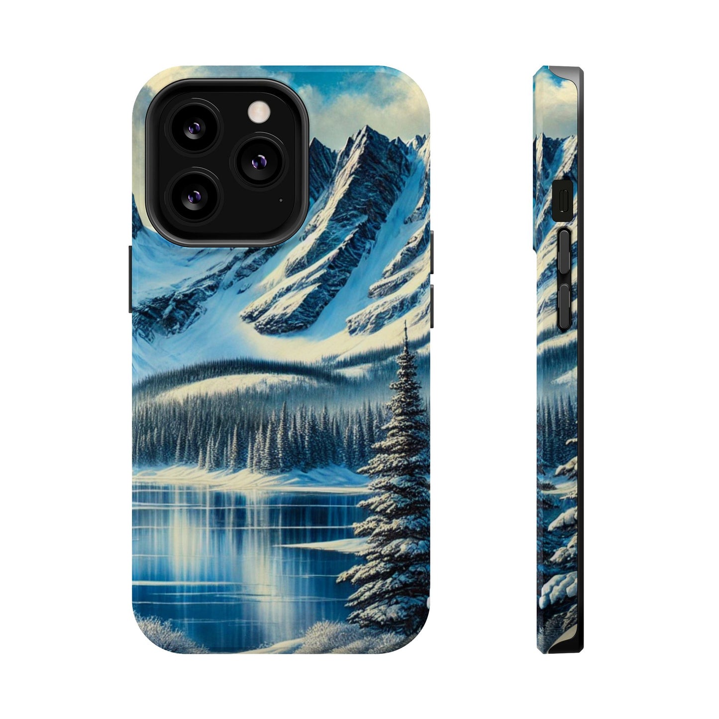 📱 Snowy Mountain Landscape Phone Case – MagSafe® Compatible 🌨️❄️