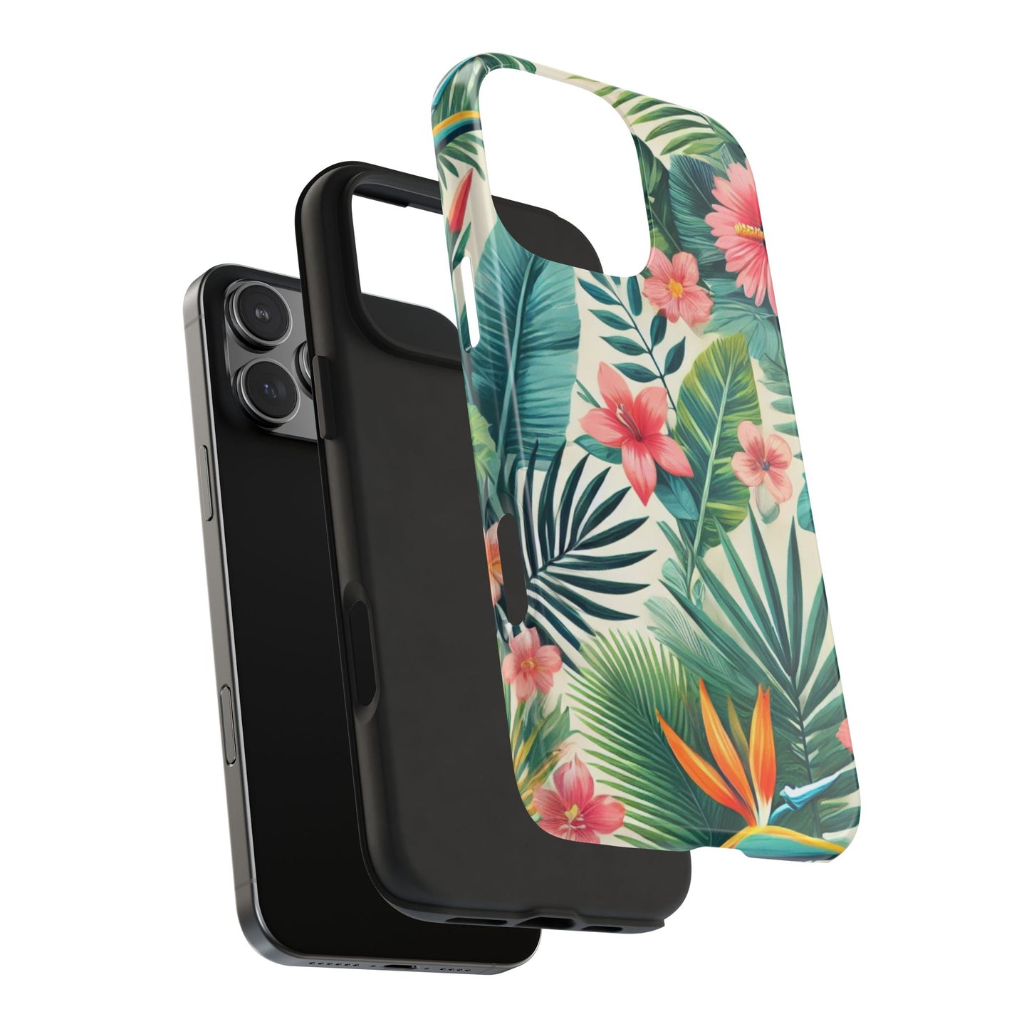 Tropical Paradise iPhone Case 🌺 | Vibrant Jungle Design, Shockproof Protection for iPhone 16 to 12 Pro Max