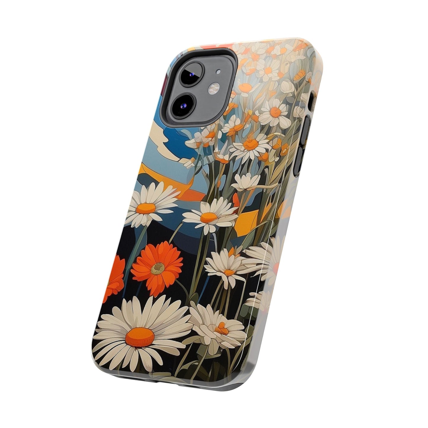 Floral Daisy iPhone Case 🌼 | Retro Botanical Design, Shockproof Protection for iPhone 16 to 12 Pro Max 📱