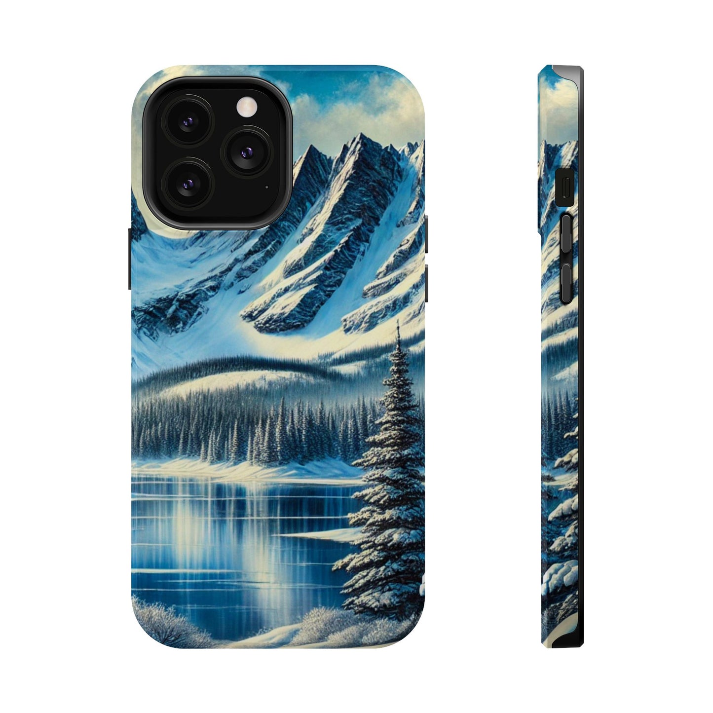 📱 Snowy Mountain Landscape Phone Case – MagSafe® Compatible 🌨️❄️