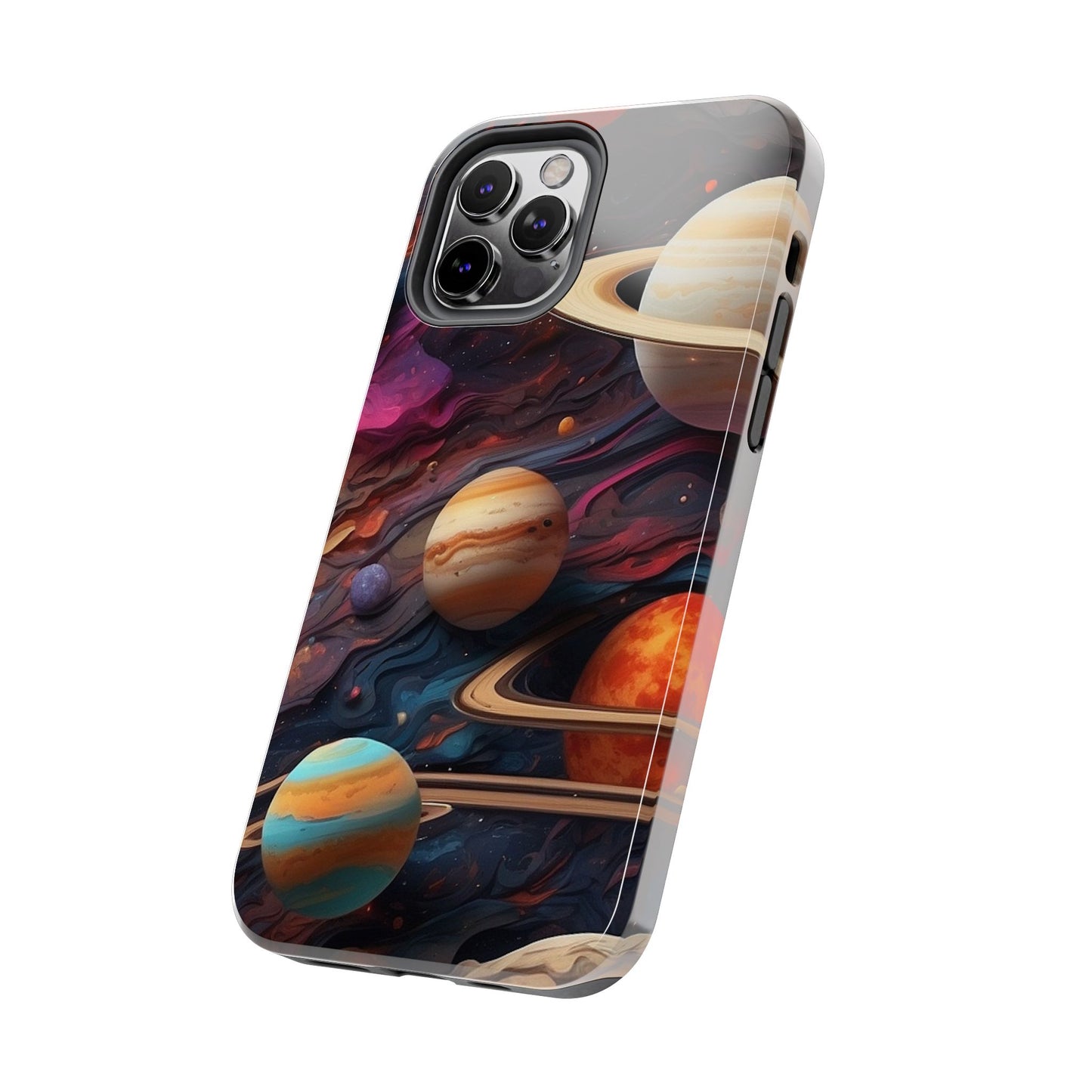 Galaxy Planet iPhone Case 🌌 | Cosmic Design, Shockproof Protection for iPhone 16 to 12 Pro Max