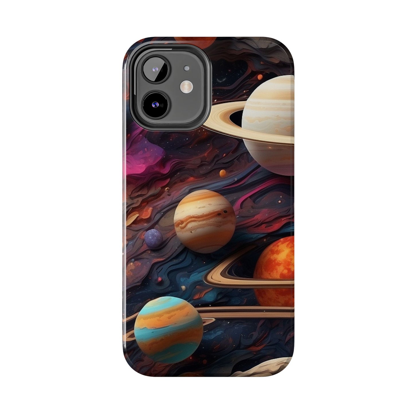 Galaxy Planet iPhone Case 🌌 | Cosmic Design, Shockproof Protection for iPhone 16 to 12 Pro Max