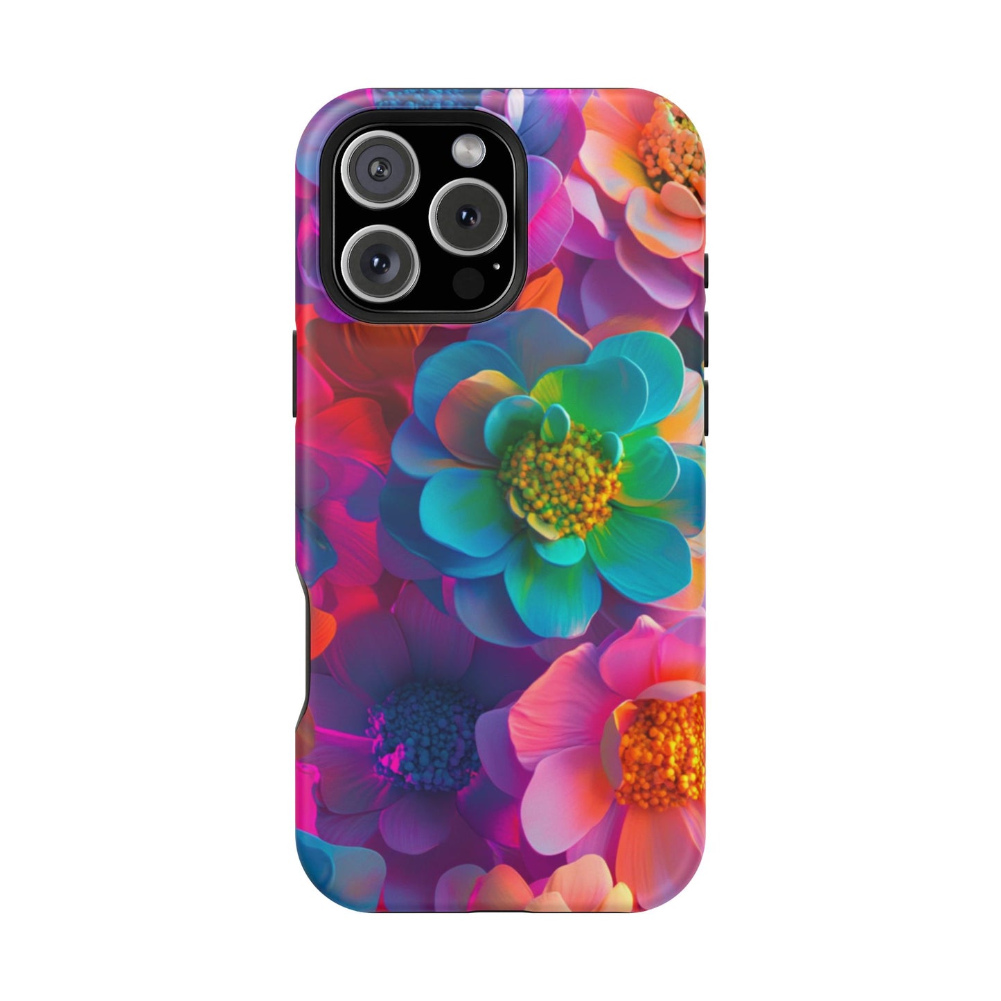 🌺 Vibrant Bloom Phone Case with 3D Neon Florals 🌺