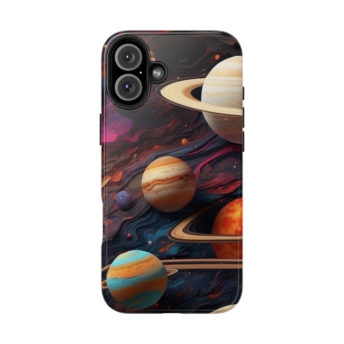 Galaxy Planet iPhone Case 🌌 | Cosmic Design, Shockproof Protection for iPhone 16 to 12 Pro Max