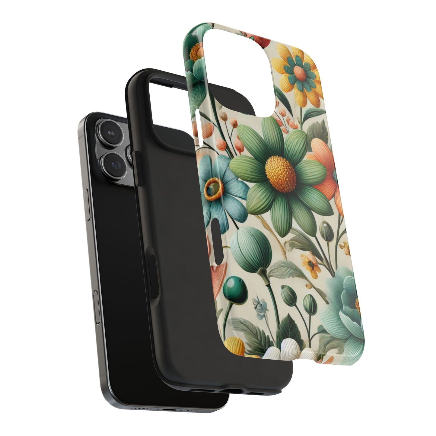 Floral iPhone Case 🌸 | Elegant Glossy Finish, Shockproof Protection for iPhone 16 to 12 Pro Max 📱