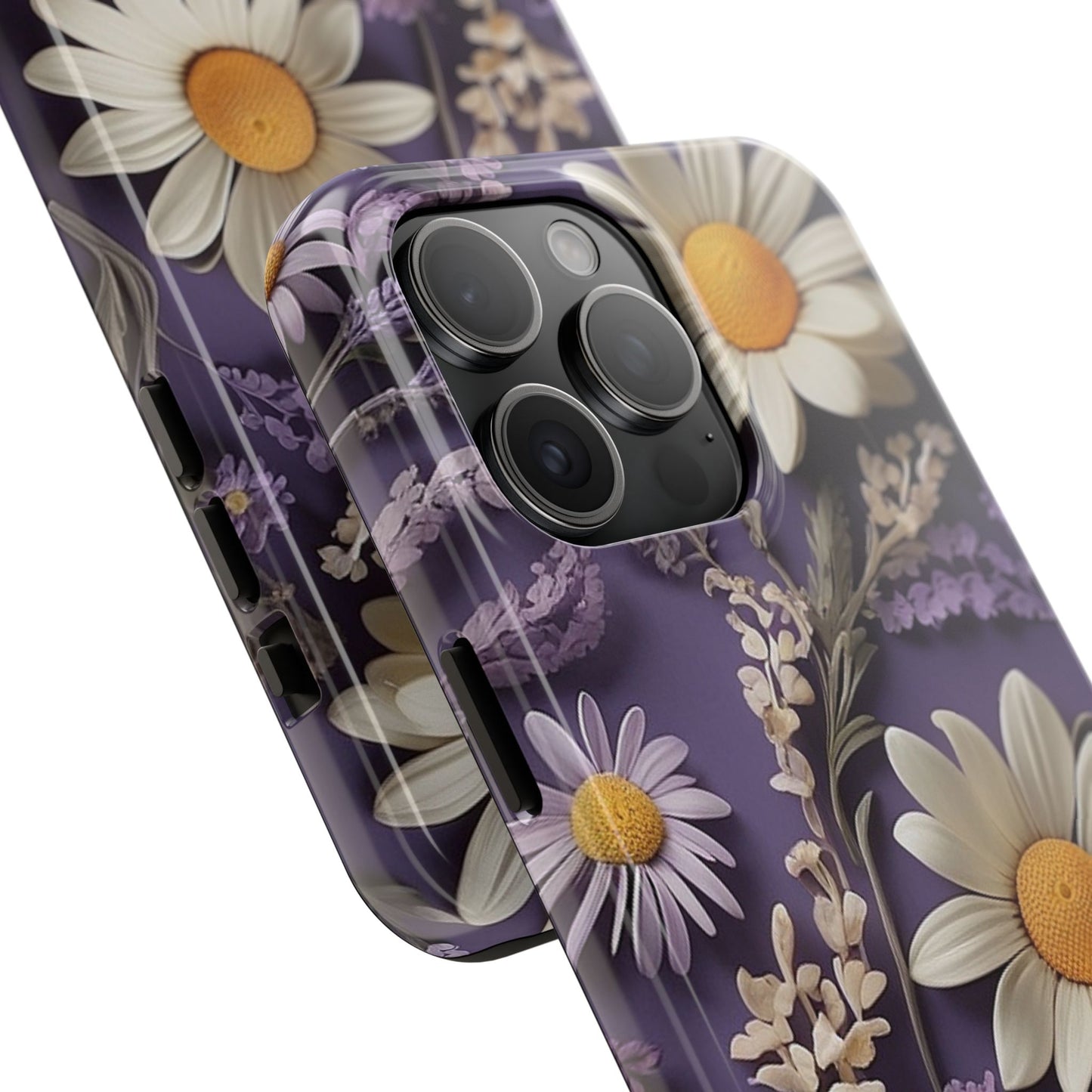 Lavender Daisy iPhone Case 🌼 | Elegant Floral Design, Shockproof Protection for iPhone 16 to 12 Pro Max 📱