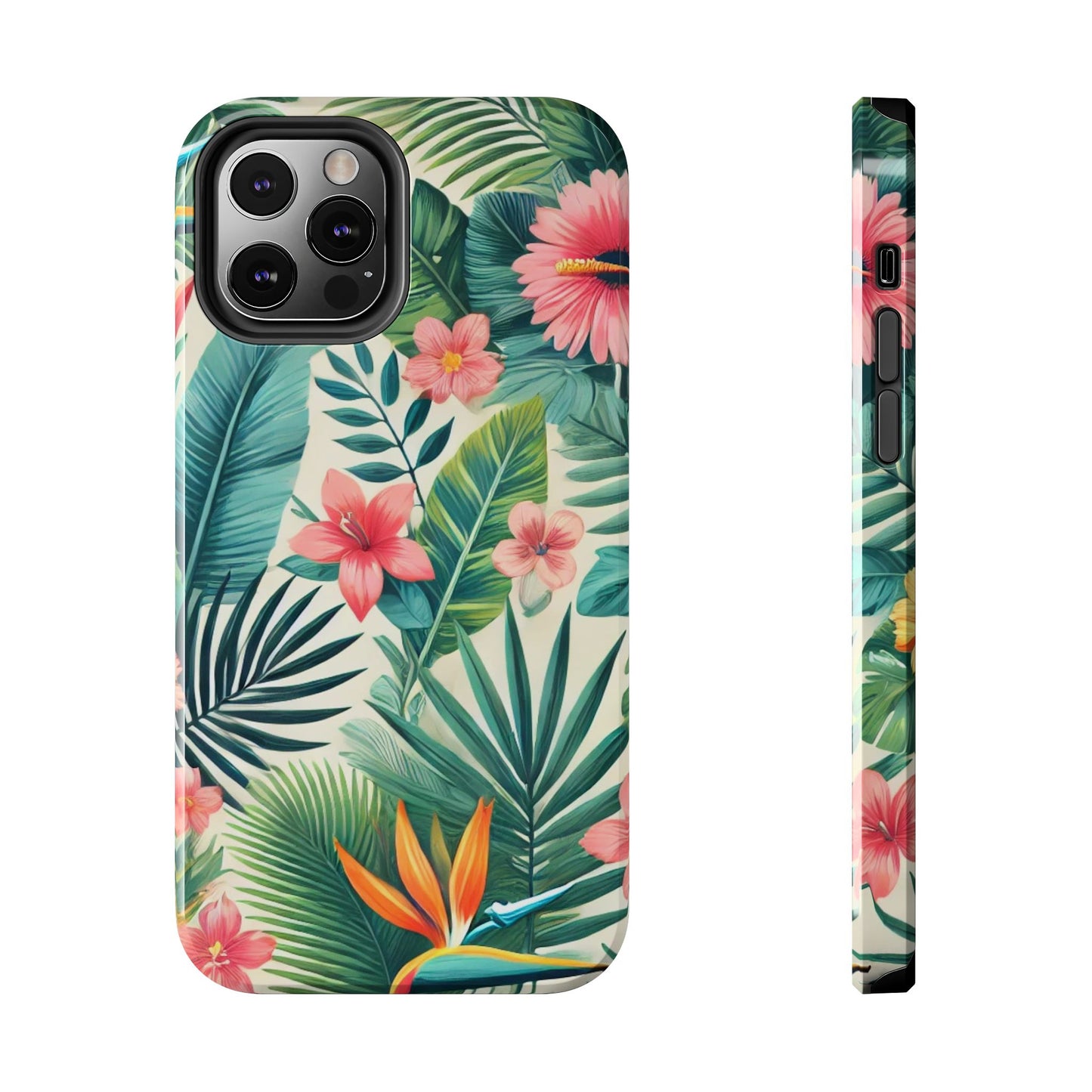 Tropical Paradise iPhone Case 🌺 | Vibrant Jungle Design, Shockproof Protection for iPhone 16 to 12 Pro Max