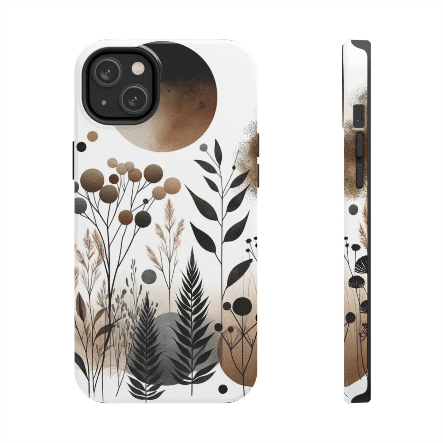 Nature-Inspired iPhone Case 🌿 | Minimalist Watercolor Design, Shockproof Protection for iPhone 16 to 12 Pro Max 📱