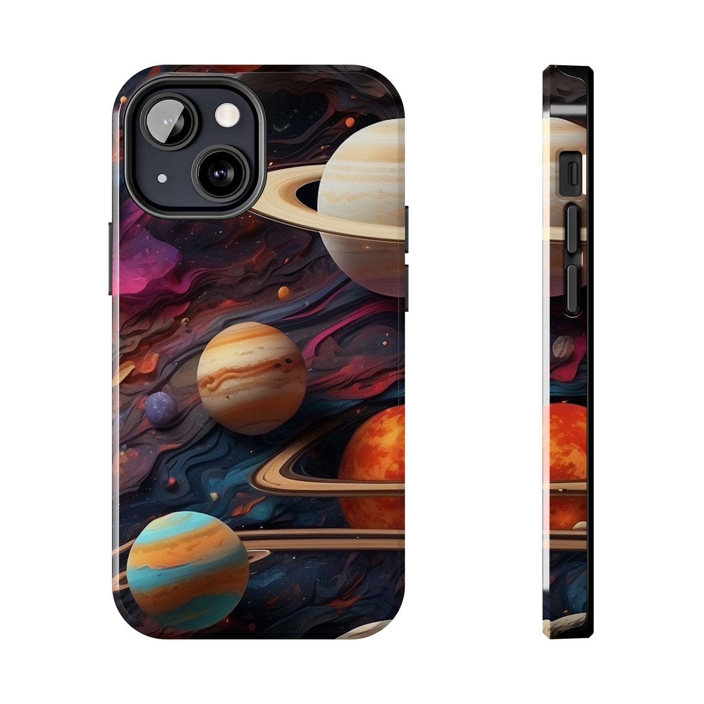 Galaxy Planet iPhone Case 🌌 | Cosmic Design, Shockproof Protection for iPhone 16 to 12 Pro Max