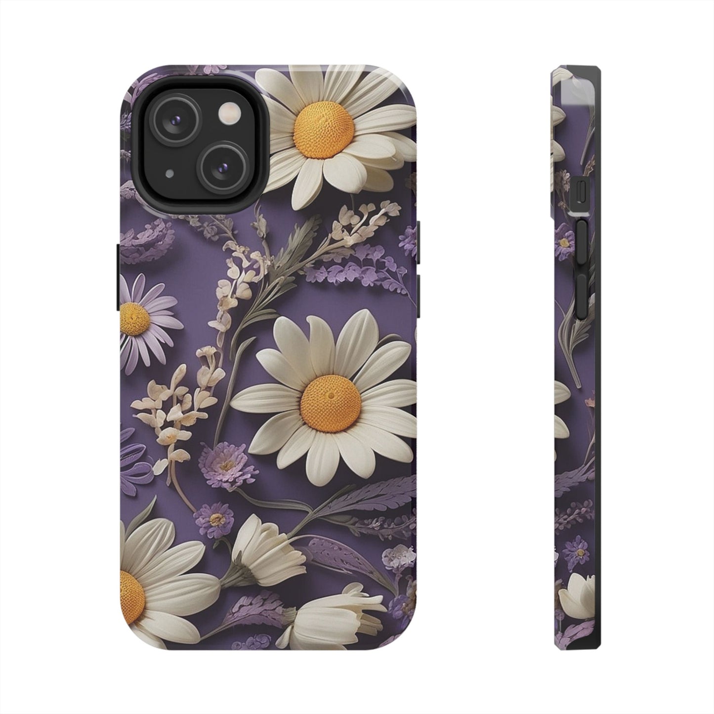 Lavender Daisy iPhone Case 🌼 | Elegant Floral Design, Shockproof Protection for iPhone 16 to 12 Pro Max 📱