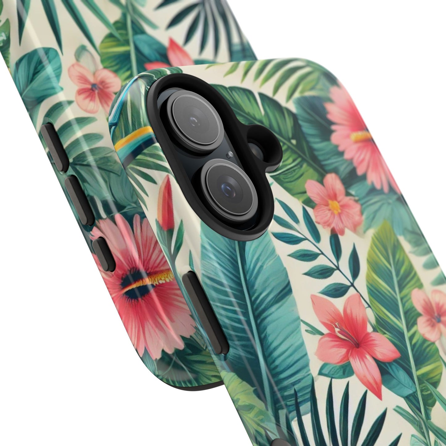 Tropical Paradise iPhone Case 🌺 | Vibrant Jungle Design, Shockproof Protection for iPhone 16 to 12 Pro Max