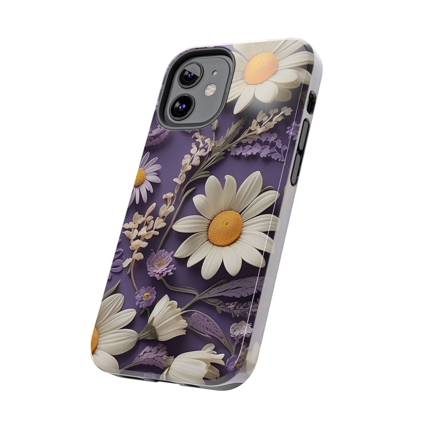 Lavender Daisy iPhone Case 🌼 | Elegant Floral Design, Shockproof Protection for iPhone 16 to 12 Pro Max 📱