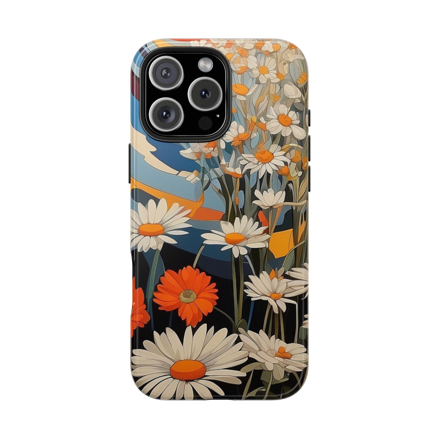 Floral Daisy iPhone Case 🌼 | Retro Botanical Design, Shockproof Protection for iPhone 16 to 12 Pro Max 📱