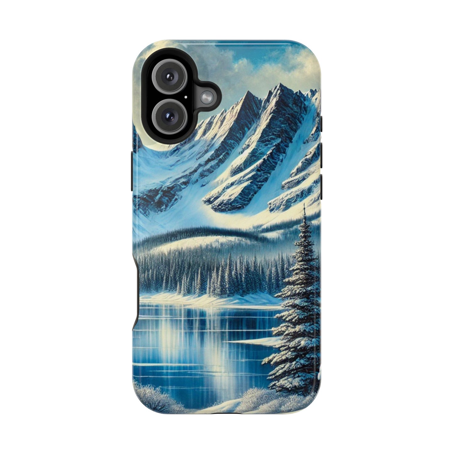 📱 Snowy Mountain Landscape Phone Case – MagSafe® Compatible 🌨️❄️