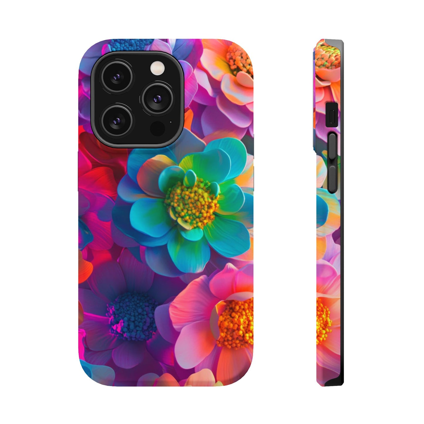 🌺 Vibrant Bloom Phone Case with 3D Neon Florals 🌺