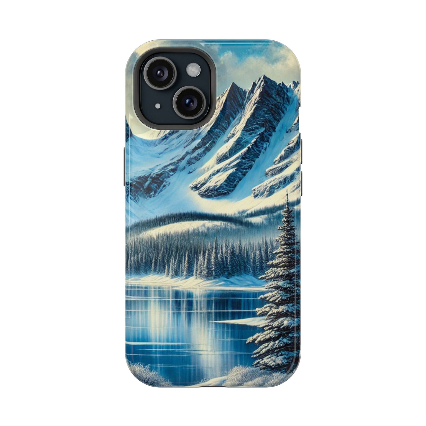 📱 Snowy Mountain Landscape Phone Case – MagSafe® Compatible 🌨️❄️