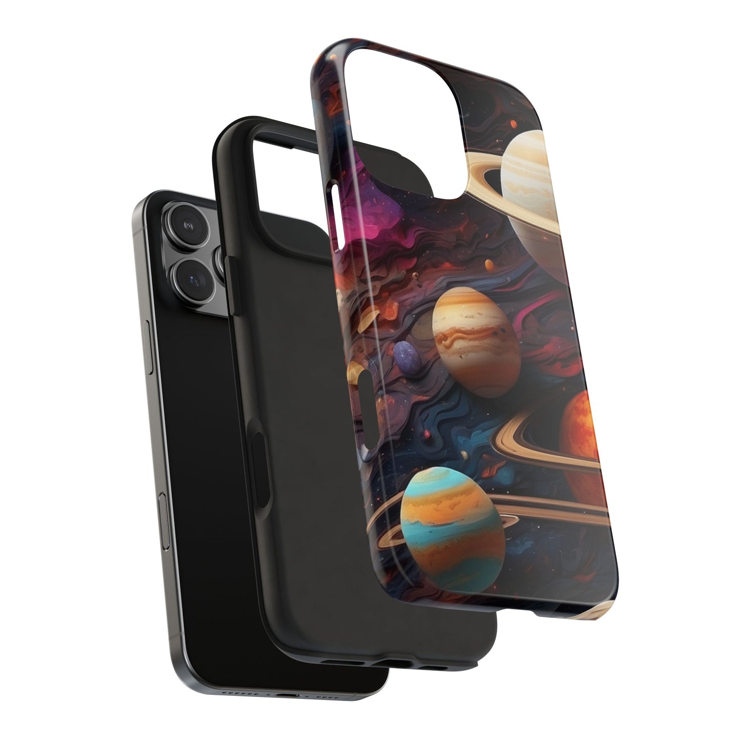 Galaxy Planet iPhone Case 🌌 | Cosmic Design, Shockproof Protection for iPhone 16 to 12 Pro Max