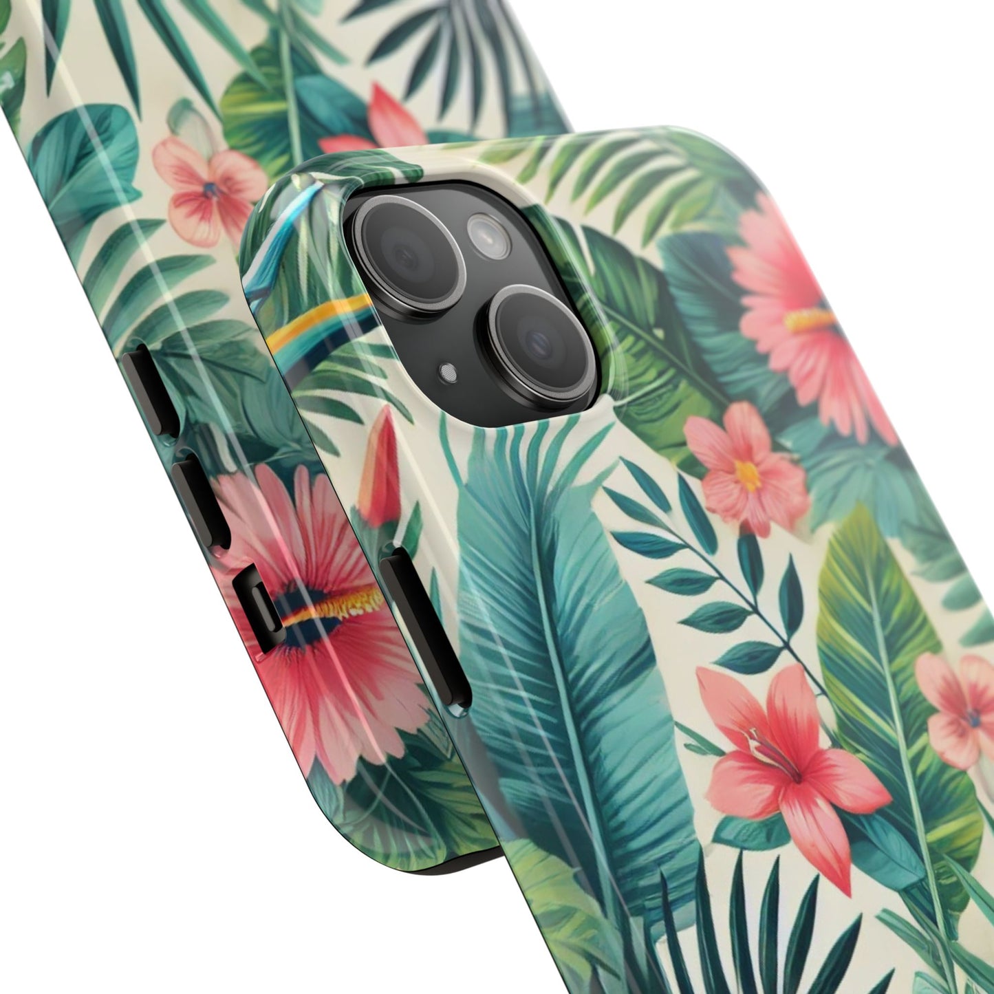 Tropical Paradise iPhone Case 🌺 | Vibrant Jungle Design, Shockproof Protection for iPhone 16 to 12 Pro Max