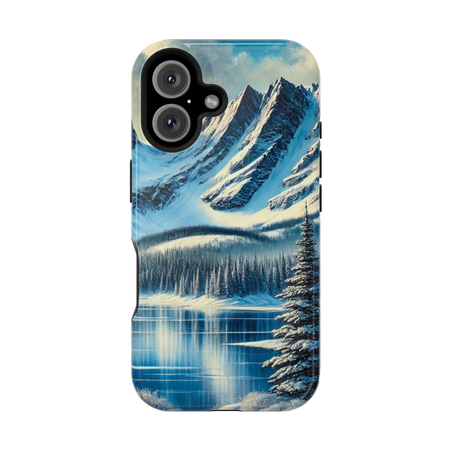 📱 Snowy Mountain Landscape Phone Case – MagSafe® Compatible 🌨️❄️